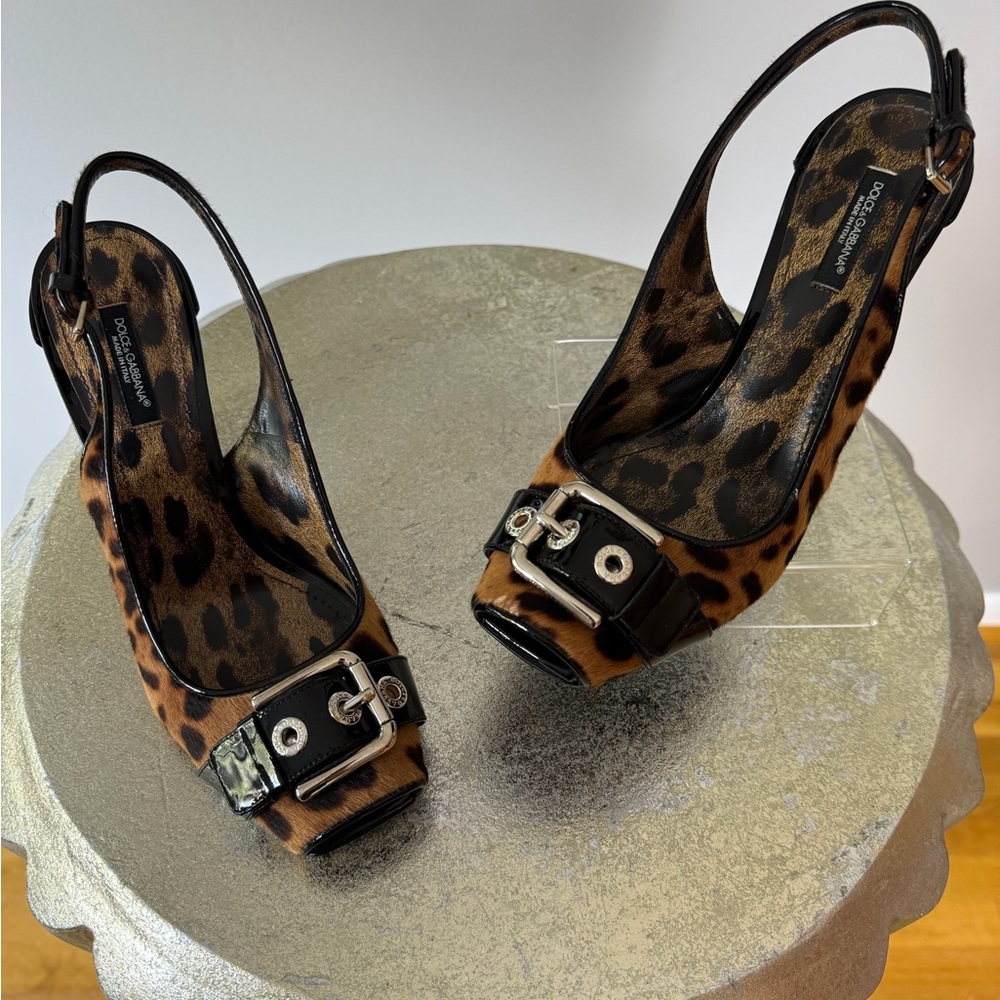 Dolce & Gabbana - Leopard Print Slingback Heels